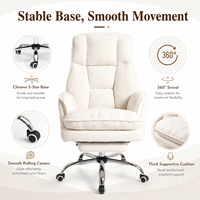 Chaise de bureau moderne minimaliste en tissu avec accoudoirs réglables intégrés, roulettes silencieuses, repose-pieds inclinable et structure en acier