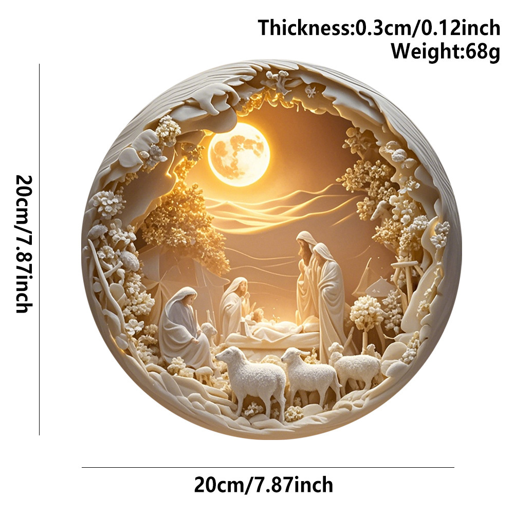 Wooden moonlight edition yellow jesus nativity