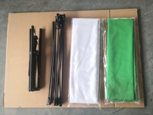 Màu xanh lá cây Màn hình <span class=keywords><strong>Backdrop</strong></span> Kit với đứng 5ft x 6.5ft màu xanh lá cây <span class=keywords><strong>Backdrop</strong></span> đứng với x-hình dạng nền hỗ trợ đứng cho streaming video - Product Image 4