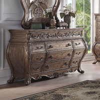Lit Double Vintage en bois massif, meubles de chambre de mariage Rococo, meubles de maison français Antique sculpté à la main, ensemble de chambre à coucher