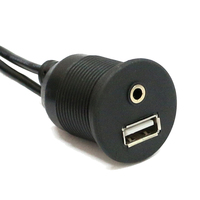 Chargeur USB pour montage sur panneau de voiture, 5V DC, prise jack 3,5 mm, câble d'alimentation et de données tressé DCA 3,5 mm femelle pour ordinateur stéréo