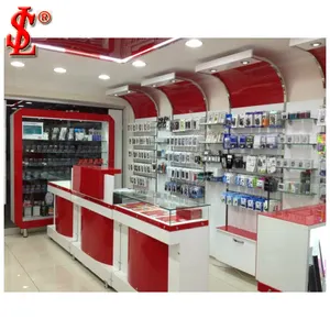 Retail Cell Phone Accessories Display Showcase Electronics Mobile Phone Shop Decoration Design For Sale