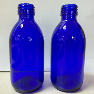 120 <strong>Blue</strong> Glass Boston Round <strong>Bottle</strong> - Product Image 2