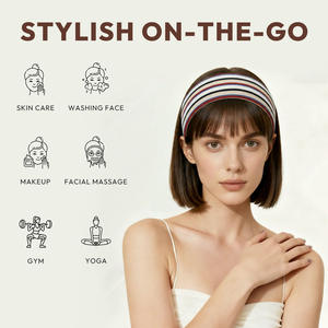 Diademas Tejidas Retro de Estilo Antiguo, Banda Ancha a Rayas de Color Sólido, Alta Elasticidad, Accesorio Casual para el Cabello, Otoño 2025, Origen Zhejiang - Product Image 4