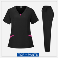 Offre Spéciale personnalisé Jogger Spa Vêtements En Gros Vêtements De Travail Salon Uniforme Robe Femme Gommage Costumes Impression Numérique Tissé Gommage Ensembles