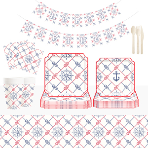 Juego de Vajilla Desechable Personalizado DAMAI con Diseño de Veleros para Fiesta de Cumpleaños - Product Image 2