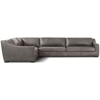 Canapé en cuir rembourré pour salon moderne, Modena, avec accoudoirs inclinés, structure en bois massif, pour la maison et l'hôtel