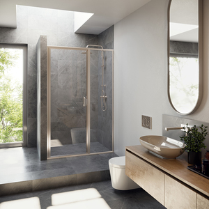 Úc sang trọng không Khung kính cường lực tắm màn hình vuông xuất hiện với bản lề phong cách mở cho khách sạn - Product Image 3