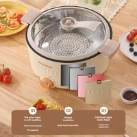 Marmite Électrique Portable Grande Capacité 3L Antiadhésive Multifonctionnelle pour Cuisson de Soupes et Plats Chauds