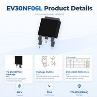 Transistor MOSFET à canal N 60V 35A TO-252 (DPAK) pour commande de moteur à niveau logique, équivalent au convertisseur DC-DC STD30NF06L