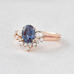 Anillos <span class=keywords><strong>de</strong></span> Plata <span class=keywords><strong>de</strong></span> Ley 925 con Perlas <span class=keywords><strong>de</strong></span> Agua Dulce, Anillo <span class=keywords><strong>de</strong></span> Boda con <span class=keywords><strong>Alejandrita</strong></span> <span class=keywords><strong>de</strong></span> Laboratorio - Product Image 4
