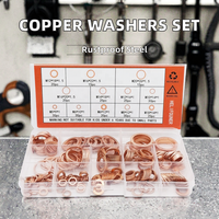 280pcs DIN Standard Automotive Use Copper Flat Washers Assorted Sizes Solid Copper Crushed Sealing Washers Set