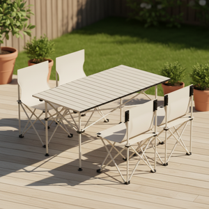 2026 Trending Modern Lightweight Folding <b>Table</b> <b>Chairs</b> Set Portable Durable Oxford Cloth Outdoor Furniture Multifunctional - Product Image 1