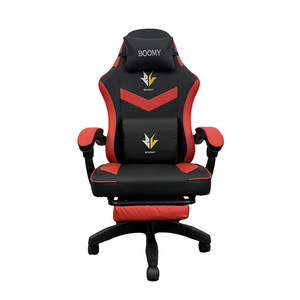 Chaise de jeu Boomy en cuir PU pivotante ergonomique avec repose-pieds pour la maison et les étudiants - Product Image 4