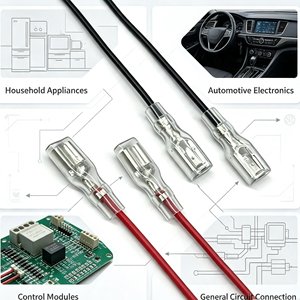 Câble de raccordement pré-crimpé avec borne à fourche de 4,8 mm, connecteur à fourche et isolation transparente pour applications électriques automobiles - Product Image 5