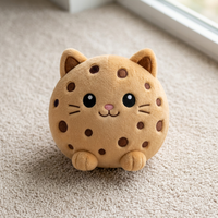 Peluche chat biscuit sur mesure, super douce, en coton PP, vente en gros OEM, cadeau de fête, fourniture en vrac pour enfants