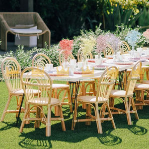 Chaise pour enfants en rotin naturel moderne - Légère et durable, sûre pour les enfants de 3 à 6 ans, idéale pour la cuisine et la décoration d'événements - Product Image 2