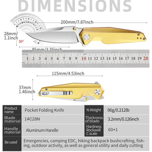 LONSDOW 14C28N Stainless Steel Hunting Outdoor <strong>Knife</strong> Aluminum Alloy Precision <strong>Craft</strong> Camping DIY Grade Folding EDC Pocket <strong>Knives</strong> - Product Image 6