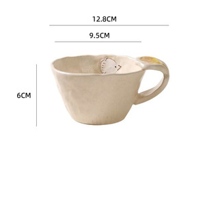 Retro Underglaze Hand-painted Flower Ceramic Cup Home Breakfast Plate Milk Coffee Cup - Product Image 6
