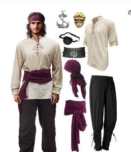 男士海盗服装套装文艺复兴时期服装男士中世纪服装含配饰 - Product Image 1