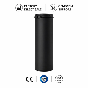 <span class=keywords><strong>Tuyau</strong></span> <span class=keywords><strong>de</strong></span> cheminée réglable en acier inoxydable à double paroi avec revêtement noir, 540-900 mm, pour poêle à granulés <span class=keywords><strong>de</strong></span> bois - Product Image 3