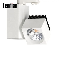 CE RoHS lampu jejak langit-langit hitam putih, lampu sorot langit-langit Hotel Kantor Club Shop aluminium 220V 240V 40 30 Watt Cob Led