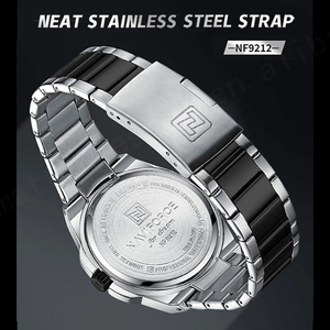 For NAVIFORCE NF9212 Men's Stainless Steel Sports Watches Popular Quartz <b>Clock</b> Double Display Japan <b>Movement</b> Fashion/ Business - Product Image 4