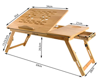 Table pliable en bois pour ordinateur portable, lit d'étude à domicile, mini plateau d'ordinateur, table pour ordinateur portable