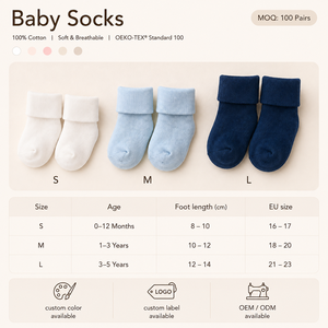 Calcetines para Bebés de 0 a 12 Meses, Suaves, Transpirables, de Color Sólido, Estilo Casual Minimalista, Venta al Por Mayor - Product Image 6