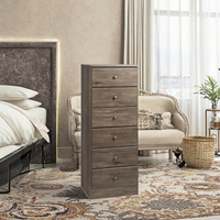Commode nordique à 6 tiroirs pour la maison et la chambre Commode en bois en pin recyclé pour le salon ou la salle de sport