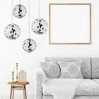 4 boules disco réfléchissantes en verre de 3 et 4 pouces, décorations de fête, thème disco des années 70, faites à la main, de haute qualité, ornements pour arbre de Noël et gâteaux