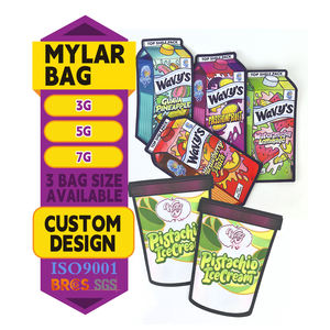 Sacs en mylar personnalisés, emballage à fermeture éclair à l'épreuve des enfants, pochette debout en PE de qualité alimentaire, forme spéciale, sac zip-lock - Product Image 1