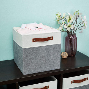 Có Thể Gập Lại Lưu Trữ Khối Ráp Mạnh Mẽ Vải Lưu Trữ Giỏ Hộp Với Mạnh Mẽ Xử Lý Cho Tổ Chức - Product Image 3