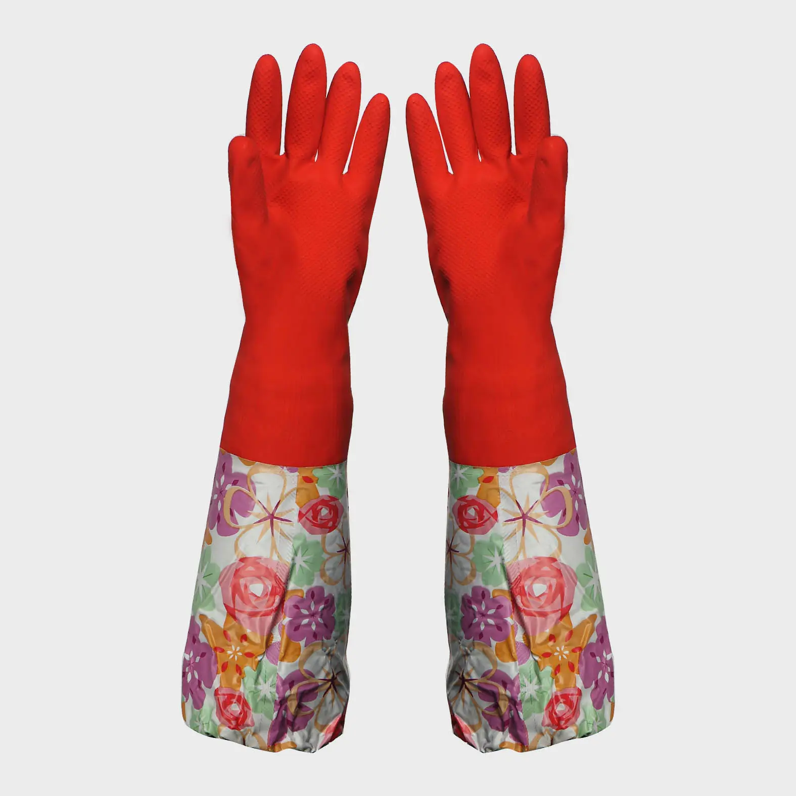 Guantes de látex para limpieza del hogar, manoplas largas de algodón y cuero, 100%