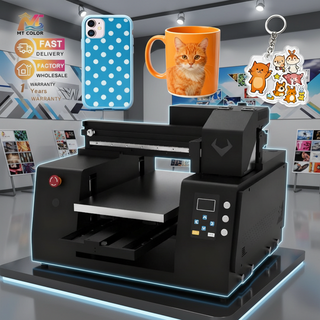 MT COLOR Automatic New High Speed UV Ink XP600 Print Head 1 Year Warranty Small Size A2/A3 Flatbed UV Digital Printer
