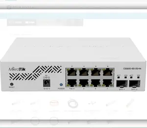 Mikrotik-Conmutador de red 1G con ocho puertos Ethernet 1G y dos puertos SFP + para conmutador de conectividad de fibra 10G