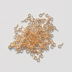 Vis à œil pour bijoux, formes variées, en fer plaqué, pour la fabrication de bracelets, 200 pièces par sac - Product Image 5