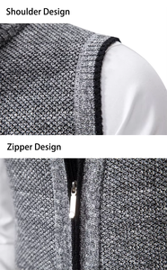 <span class=keywords><strong>Chaleco</strong></span> de punto para hombre 2026, cuello alto, sin mangas, suéter grueso con cremallera, chaqueta de moda - Product Image 4