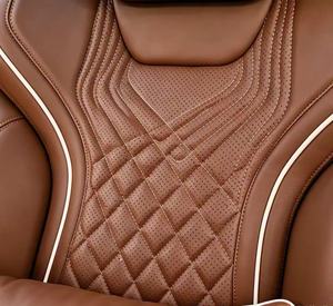 Asiento de Aviación VIP Personalizado en Cuero Nappa con Costuras en Diamante Marrón, con Masaje Eléctrico y Ventilación, para Interior de Van de Negocios - Product Image 4