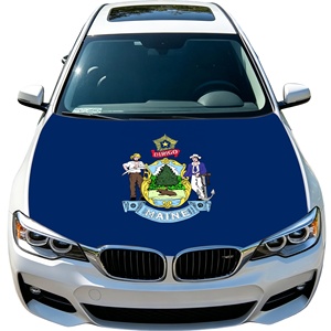 Popular en EE. UU., Maine, Cubierta Elástica para Capó de Vehículo con Bandera, Bandera Personalizada para Automóvil, para Eventos y Viajes por Carretera al Aire Libre - Product Image 1