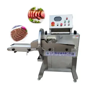 Máquina comercial de corte de carne cozida com espessura ajustável/máquina de corte de salsicha/cortador de carne seca