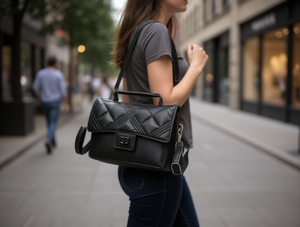 Borsa a Tracolla da Donna in Microfibra, Pelle Sintetica con Motivo a Rombi, Cinghia Singola, per Uso Quotidiano, Adatta a Tutte le Stagioni - Product Image 2