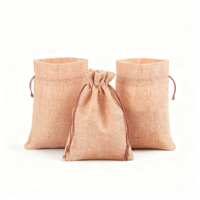 Pochette d'anniversaire réutilisable en jute et lin bio, sacs à bonbons en toile de jute avec cordon de serrage et logo personnalisé