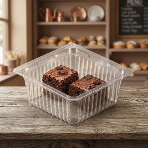 Caja de PET Transparente Reciclable de Grado Alimenticio con Bisagra, Capacidad de 120 ml / 4 oz, Contenedor para Pasteles para Panadería, Venta al por Mayor de Productos Dulces - Product Image 2