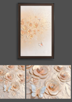 Peinture décorative encadrée en relief 3D, fleurs et oiseaux modernes et simples, origine Chine, pour salon, chambre à coucher