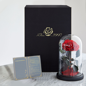 Caja de Rosas Preservadas al por Mayor, Regalo para el Día de San Valentín y el Día de la <span class=keywords><strong>Madre</strong></span>, Ramo de Rosas Eternas en Cúpula de Cristal para Decoración del Hogar y Regalos - Product Image 3