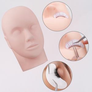 Pinky leem Silicone Flat Model Heads Extensions Makeup Tools Practice Lash Rubber <b>Eyelash</b> Extension Training Mannequin Head - Product Image 1