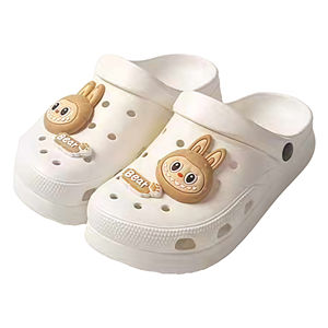 Yearning <b>Woman</b> labubu Mid Top Holes Hole-Patterned Slippers Soft Comfortable Korean Style Air Cushion Waterproof Outdoor/Indoor - Product Image 2