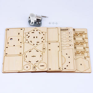 Puzzle 3D en bois pour enfants, carrousel rotatif, mécanisme à ressort, boîte à musique, porte-stylo, modèle 51-100 <span class=keywords><strong>pièces</strong></span>, <span class=keywords><strong>maison</strong></span> à anneaux magiques - Product Image 4