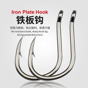 Anzuelos de pescado antioxidantes estañados de aguas profundas, aparejos de pesca perforados con púas para anzuelos de placa de hierro de carpa para pesca en el mar - Product Image 4